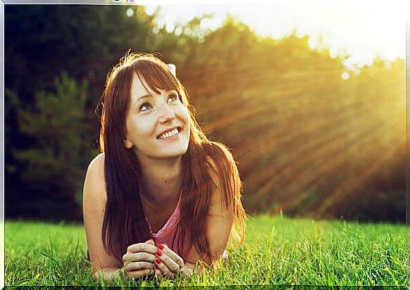 Girl sunbathing