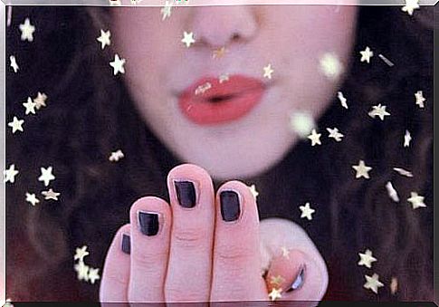 Girl blowing stars celebrating feeling good about yourself