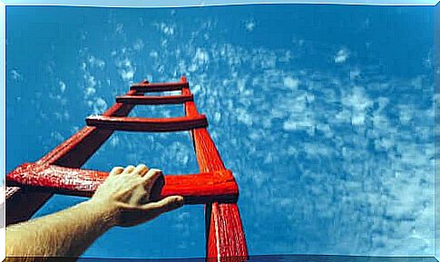 Man climbing a ladder