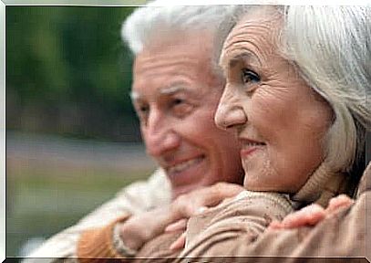 Couple of smiling elderly people.