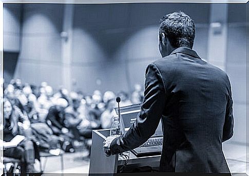 Politician holding a speech