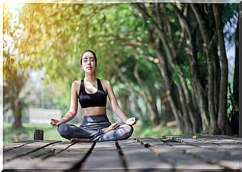 Girl doing mindfulness meditation