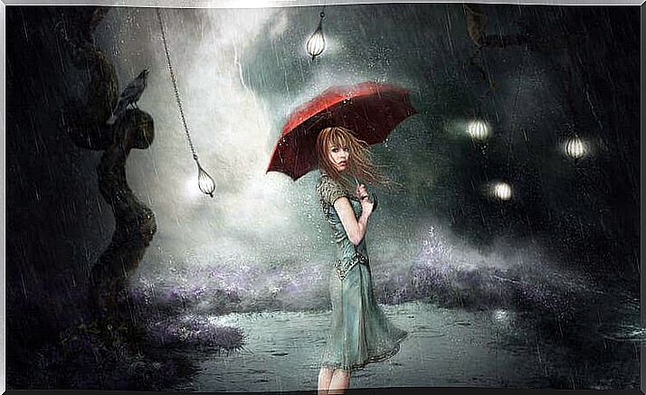 girl under the umbrella